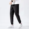 Erkekler Pantolon Mens Gevşek Buz İpek Sweek Sweek Tapanları Katı Spor Taytlar Y2K Erkek Pantolon İş Giyeli Kargo Bahar Sonbahar Açık