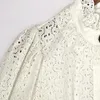 Blouses pour femmes prix de liquidation femmes brodé col montant blanc Blouse manches évider mode française chemise et hauts