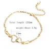 Anklets 여성 달콤한 디자인 발목 파티 18K 옐로우 골드 도금 CZ 더블 하트 팔찌 체인 신부 웨딩 드롭 배달 보석 DHG3S