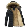 Jaquetas masculinas 2023 inverno quente grosso velo parkas jaqueta moda à prova de vento e waterpoor com capuz gola de pele casaco outono outerwear 231212