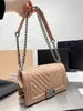 Designerka torba na ramię na ramię owcza skóra klapa luksusowe torebki TOTE sprzęgło damskie moda sprawdzona torebka podwójna litery solidne paski hasp kwadratowe paski