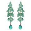 Dangle Earrings Luxury Leaf Tassel Drop 2024 Trend Vintage Exaggeration Jewelry For Women Wedding Cocktail Party Birthday Gifts