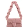 Makeup Bag Imitation Lamb Hair Fall Winter Solid Color One Shoulder Portable Small Square Bag Designer Handbag303a