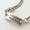 Designer Viviene Westwoods Nouveau Viviennewestwood Vivienne Empress Dowager Saturn Square Thorn Rope Collier Personnalisé Hip Hop Punk Chaîne Cubaine