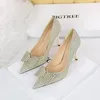 حذاء فخم النسخة الكورية النسائية أحذية الأميرة أحذية حذاء حفل زفاف 9cm رقيقة عالية الكعب الماس أقواس أحذية واحدة أحذية كبيرة 43 231212