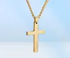MIC mode alliage brillant croix pendentif à breloque chaîne collier pour hommes femmes 2224 pouces 4 couleurs 12 pièces lots207f9273929