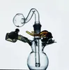 Mini bruciatore a olio in vetro narghilè Bong Tubi per l'acqua matrice in linea perc 10mm giunto Recycler Dab Rig raccogli cenere