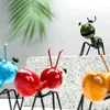 Decorative Objects Figurines 4pcs Patio Craft Yard Outdoor Garden Cute Insect Hanging Home Decor Gift Ornament Metal Ant Living Room Wall Art Sculpture 231212