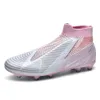 2024 nuovo stile scarpe da calcio donna uomo chiodo lungo AG scarpe da calcio tacchetti gioventù scarpe da allenamento senza lacci viola rosa nero colori