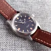 Wristwatches NH35A Tandorio Black Dial 200M Waterproof Diver Automatic Men's Watch Luminous Mark 36mm Sapphire Glass Vintage Leather Strap