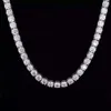 Högkvalitativ isad anpassad 14 mm Moissanite Diamond Tennis Chain 925 Sterling Silver White Yellow Rose Gold