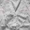 Women's Blouses Elegant Lace Hollow White Simple Shirt 2023 V Neck Loose Blouse Long Sleeve Crochet Shirts Office Lady Tops 28618