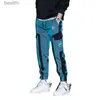 Pantalons pour hommes Hip Hop Streetwear Joggers pantalons hommes dent décontracté Cargo pantalon pantalon haute rue taille élastique lâche Laser Harem pantalon BoysL231212