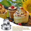 Herramientas para hornear 6 piezas Muffin Tart Rings Anillo doble laminado Molde redondo de metal de acero inoxidable para hacer alimentos