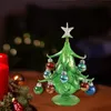Oggetti decorativi Figurine Vetro Albero di Natale Palla Ornamenti Tavolo Miniatura Decorazione desktop Artigianato Scultura Souvenir 231212