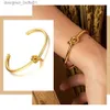 Charmarmband tren runda cirkulär öppen knut manschett armband för kvinnor eleganta guldfärg smycken noeud armband pulseirasl231214