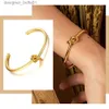 Charm Armbanden Tren Ronde Ronde Open Knoop Manchet Bangle Armbanden Voor Vrouwen Elegante GoldColor Sieraden Noeud Armband PulseirasL231214