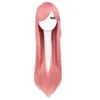 Long Straight Cosplay Wig Black Purple Pink Blue Sliver Gray Blonde White Orange Brown Synthetic Hair Wigs