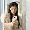 Kvinnors päls kvinnor lyxiga päls små doftande koreanska faux jackor vintage smala imitera päls rockar varm mode höst vinterjacka