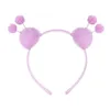 Hair Accessories Cute Double Fluffy Ball Headband Solid Colors Elastic Pom Ears Head Hoop Bands Fashion Wholesale