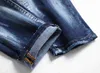 Herenjeans Lichte luxe heren slim-fit stretch blauwe denimbroek Bedrukking Decors Krassen Gescheurde casual jeans Stijlvolle sexy straatjeans; Q231213