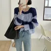 Pulls pour femmes 2024 Début du printemps doux pull surdimensionné mode coréenne évider pulls tricotés Y2K Harajuku recadrée tricot smock haut