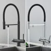 Kitchen Faucets Water Filter Faucet Dual Spout Pure Drinking Mixer Tap Rotation Purification Feature Taps Crane 231211