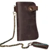 Men Leather Chain Wallet Card Holder Billfold Checkbook Trucker Biker Clutch230e