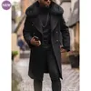 Cappotto di lana casual da uomo in pelliccia finta 2023 Autunno Inverno Moda sottile doppio petto Giovani uomini colletto in tinta unita Top 231212