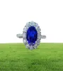 Knriquen 100 Sterling Silver Created Moissanite Royal Blue Sapphire Gemstone Wedding Engagement Party Women039s Ring Fine Jewe99418987665