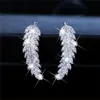 Boucles d'oreilles à clous pour femmes, bijoux délicats en forme de feuille de plume, couleur argent et or, cadeau quotidien de fête, à la mode, 259g