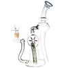 Bangs en verre capiteux Narguilé / Moulin à vent tournant Perc Recycler Bong Tuyau d'eau de 14 mm