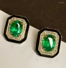 Stud Earrings LR Fine Jewelry 2.51ct Real 18K Gold AU750 Natural Emerald Gemstones Diamonds For Women Presents