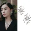 Boucles d'oreilles pendantes pour femmes, grand tournesol, doux, tendance, mignon, breloque pour filles, strass, bijoux à la mode