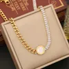 Pendentif Colliers 316L Acier inoxydable Zircon Roman Digital Cadran rond Collier pour femmes Mode Party Bijoux Cadeaux