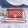 Designer Shoulder Bag Fashion Metal Hollowed-out Mini Chain Small Square Bag High-quality Leather Women Evening Dress Crossbody Bag Courier Wallet Wholesale