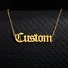 Personalized Old English Custom Name Necklaces For Women Men Gold Silver Color Stainless Steel Chain Pendant Necklace Jewelry246c