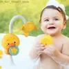 Bath Toys Cute Baby Bath Toys Automatic Small Yellow Duck Shower Duckling Bathtub Water Toy Electric Sprinkler Toy Battery Provided Q231212