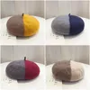 Bérets béret chapeaux pour femmes femme automne et hiver demi-sort couleur peintre casquette coréenne sauvage citrouille bourgeon combat jaune