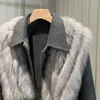 Frauen Pelz Winter Frauen Kurze Nachahmung Gestreiften Kragen Woll Mantel Kaschmir Faux Nerz Jacke Strickjacke Langarm Crop Tops