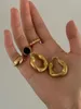 Hoop Earrings INS Minimalist Vintage Personality Irregular Pleated Matte Gold-plated