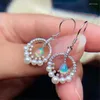 Kolczyki Dangle Women 925 Sterling Srebrny Inkrustowany Naturalny Opal Pearl Biżuteria Sprzedaż sprzedaży