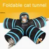 JH Cat Tunnel, 5-weg opvouwbare speelgoedtunnel voor huisdieren -, Cat and Dog Game Pipe - Zwart Blauw