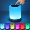 Mini veilleuse intelligente Portable contrôle tactile coloré LED lampe de Table de bureau Support TF carte AUX LED lampe de table de chevet pour fête de Noël cadeau d'anniversaire