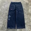 Heren Jeans JNCO Baggy Y2k Laagbouw Mannen Vrouwen Hip Hop Punk Borduren Slouchy Gothic Print Retro Streetwear 231212