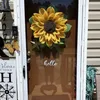 Decorative Flowers Artificial Sunflower Big Head Silk Hanging Garland Door Window Wall Wedding Supplies Room Home Decoration Wreath