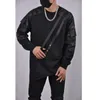 Men's Jackets Dark Techwear Asymmetrical Crewneck Long Sleeve Hoodie Multi-pocket Patchwork Design Loose Top Cargo Coat