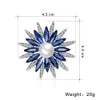 Pins Brooches Shiny Sun flower Brooches For Women Luxury Big Pearl Rhinestone Brooch Pins Jewelry Dress Suit Accessories Wedding Gifts 231211