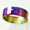 Anéis inteiros de aço inoxidável com cruz de oração do senhor inglês, 25 peças, lote de joias masculinas 269t