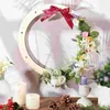 Frames 2 Pcs Christmas Wreath Wooden Frame Round Backdrop Stand Bedroom Wall Decor Rings Simple Metal For Crafts